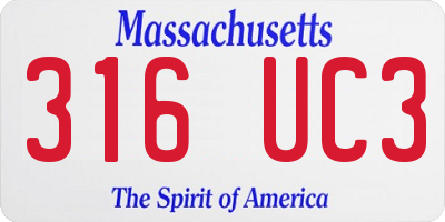 MA license plate 316UC3