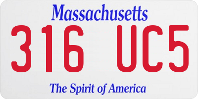 MA license plate 316UC5