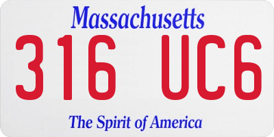 MA license plate 316UC6