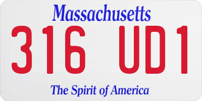 MA license plate 316UD1