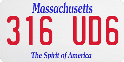 MA license plate 316UD6