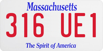 MA license plate 316UE1