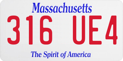 MA license plate 316UE4