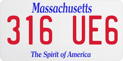 MA license plate 316UE6
