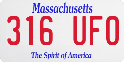 MA license plate 316UF0