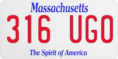 MA license plate 316UG0