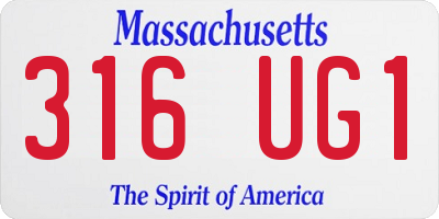 MA license plate 316UG1