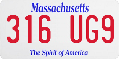 MA license plate 316UG9