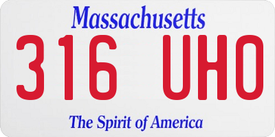 MA license plate 316UH0