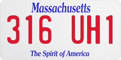 MA license plate 316UH1