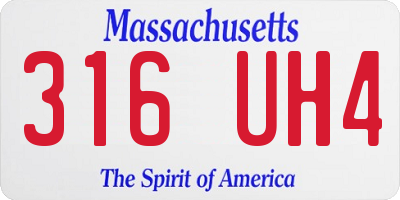 MA license plate 316UH4