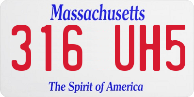 MA license plate 316UH5