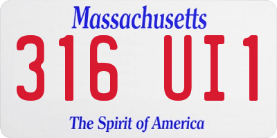 MA license plate 316UI1