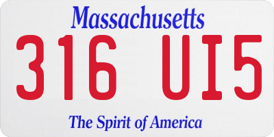 MA license plate 316UI5