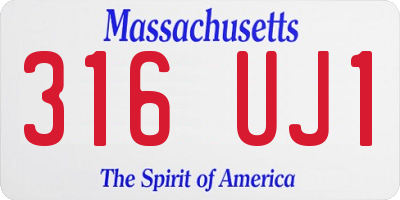 MA license plate 316UJ1