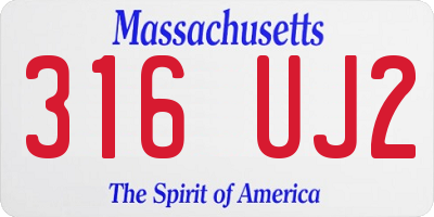 MA license plate 316UJ2