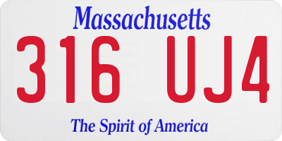 MA license plate 316UJ4
