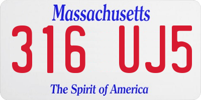 MA license plate 316UJ5