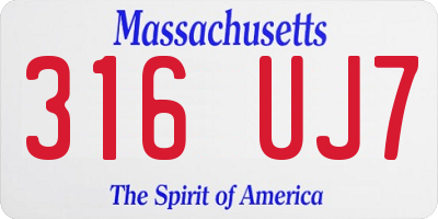 MA license plate 316UJ7