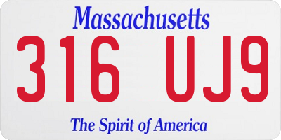 MA license plate 316UJ9