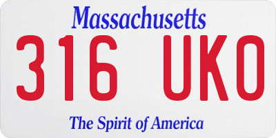 MA license plate 316UK0