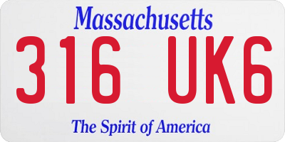 MA license plate 316UK6
