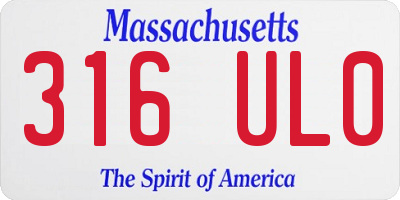 MA license plate 316UL0