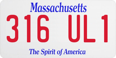 MA license plate 316UL1