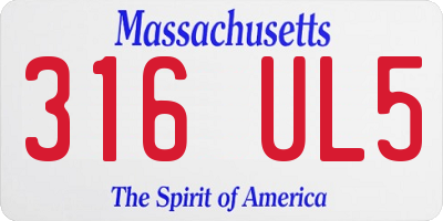 MA license plate 316UL5