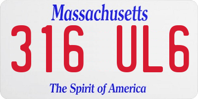 MA license plate 316UL6