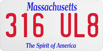 MA license plate 316UL8