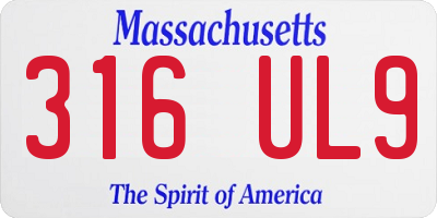 MA license plate 316UL9