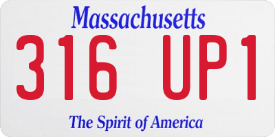 MA license plate 316UP1