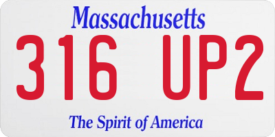 MA license plate 316UP2