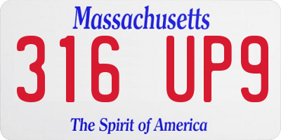 MA license plate 316UP9