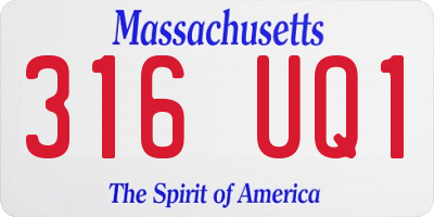 MA license plate 316UQ1