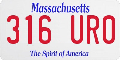 MA license plate 316UR0