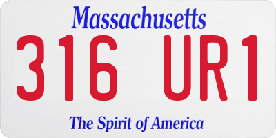 MA license plate 316UR1