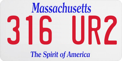 MA license plate 316UR2