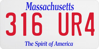 MA license plate 316UR4