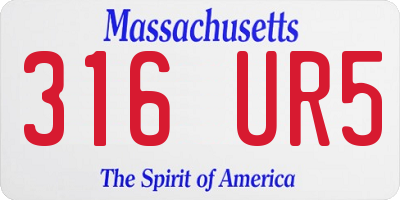 MA license plate 316UR5