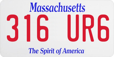 MA license plate 316UR6