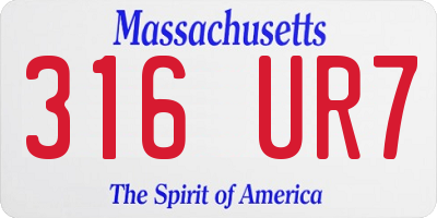 MA license plate 316UR7