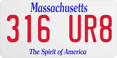 MA license plate 316UR8