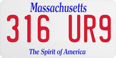 MA license plate 316UR9