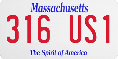 MA license plate 316US1