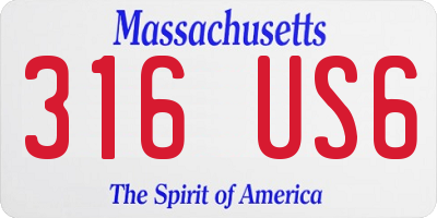 MA license plate 316US6