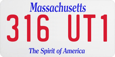 MA license plate 316UT1