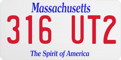 MA license plate 316UT2