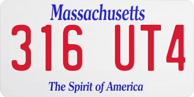 MA license plate 316UT4